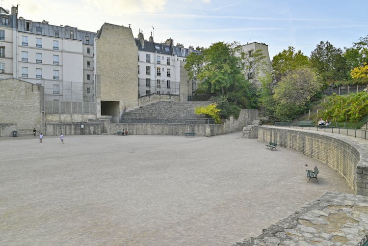 PARIS, FRANCE - October, 10, 2022 - Ancient Roman Arena Or Arenas Of Lutetia Constructed In The 1st Century AD Having Hosted Gladiatorial Fights