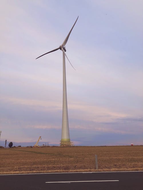 Wind Turbine Seen from Road