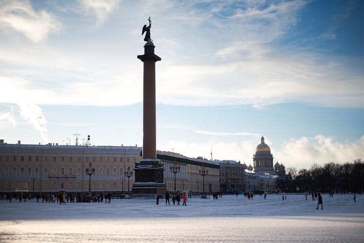 Alexander Column By Winter Palace