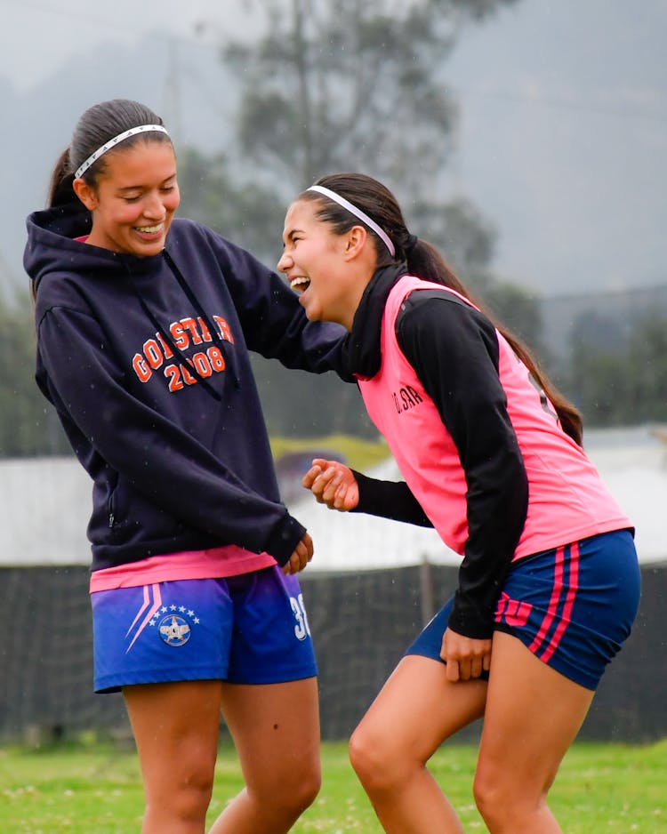 Laughing Soccer Players