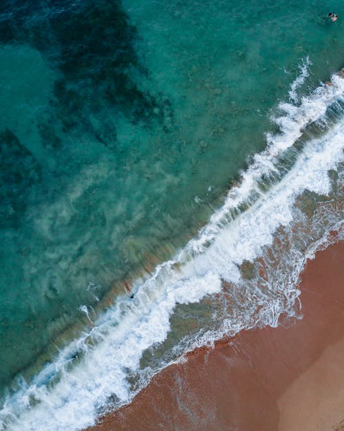 Základová fotografie zdarma na téma letecký pohled, mávání, moře