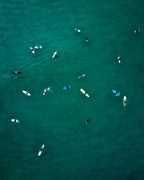 Free Aerial View of Kayaks Stock Photo
