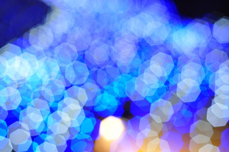 Blue And Yellow Bokeh Lights