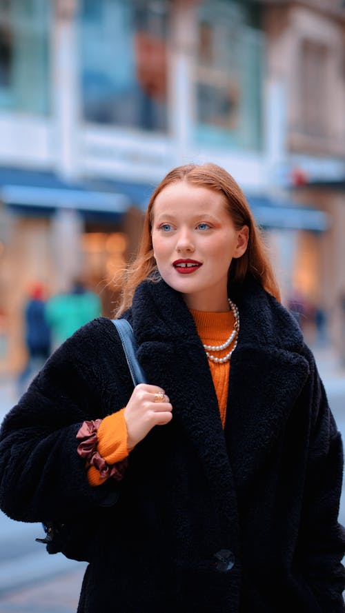 Redhead Model in Coat