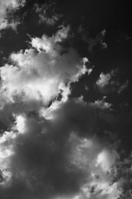 Abstract view of storm clouds in a black and white composition.