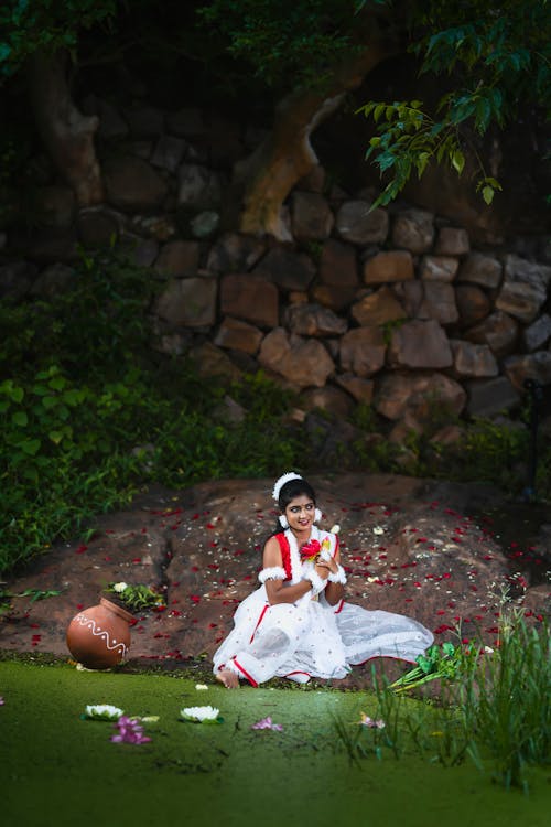 A Young Bride Sitting in the Garden