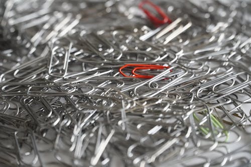 Abundance of Silver Paperclips