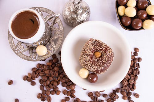 Chocolate Cake, Snack and Coffee