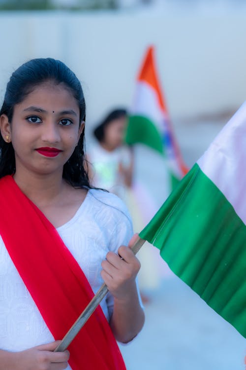 Kids with Indian Flags