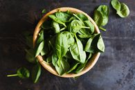 Green Leaves in Brown Wooden Bowl