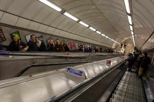 Escalator in a Metro Station 