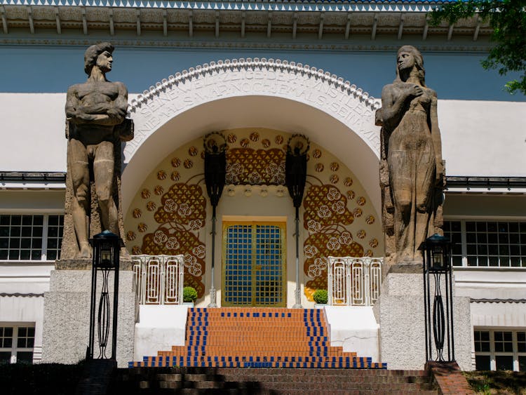 Entrance To The Ernst Ludwig House At The Darmstadt Artists Colony, Mathildenhohe, Darmstadt, Germany 