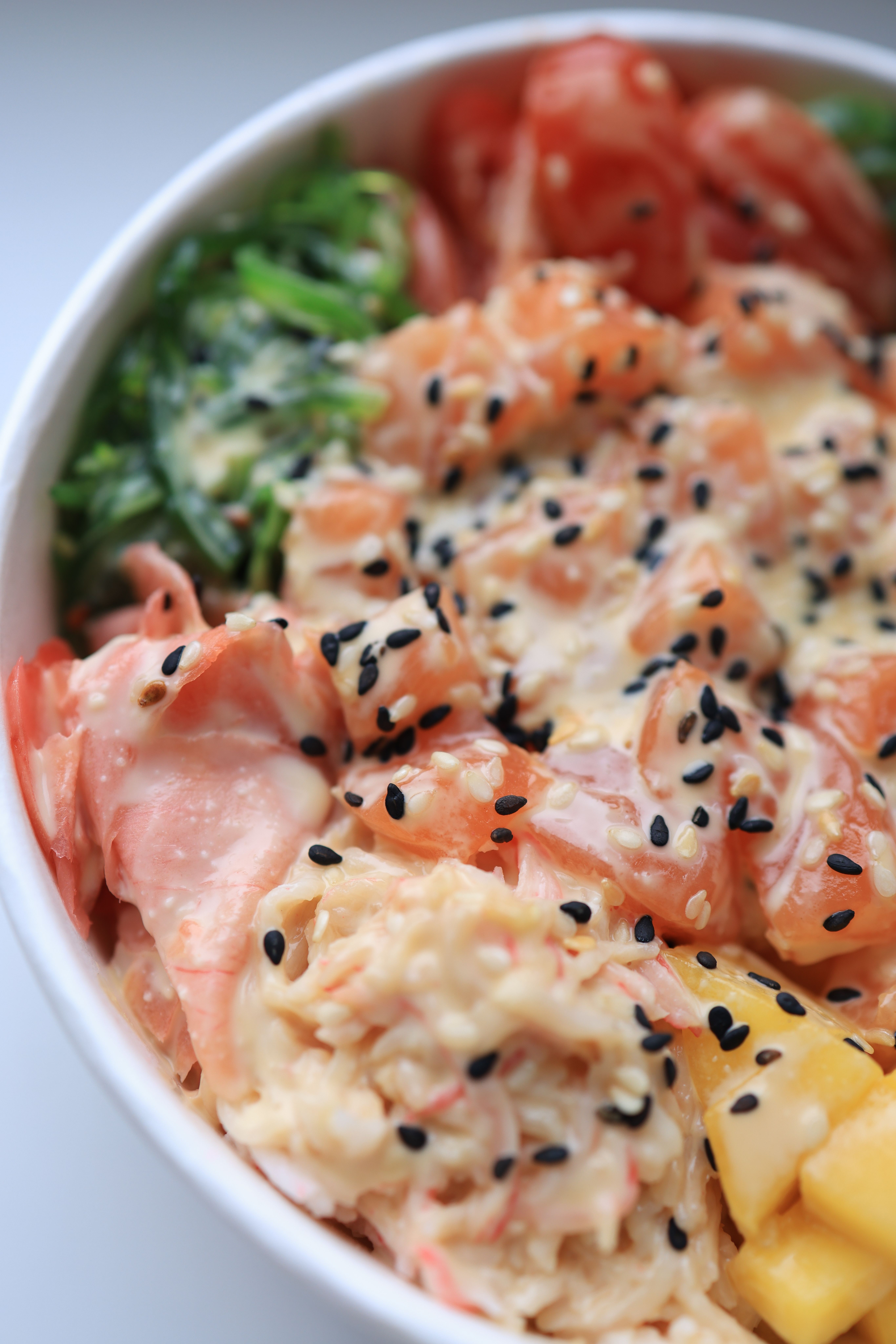 marinated salmon bowl