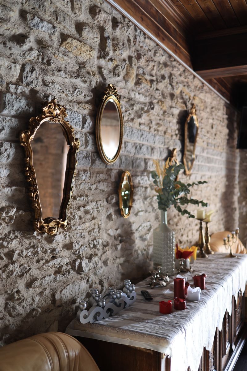 Arched Gold Frame Mirror