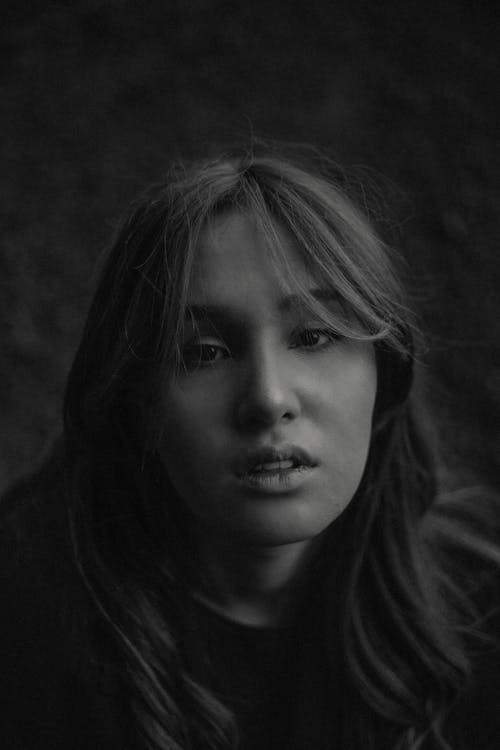 Black and White Portrait of a Young Woman 