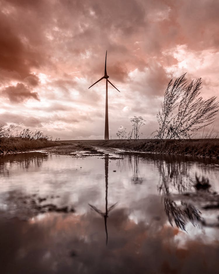 Windmill Near Body Of Water