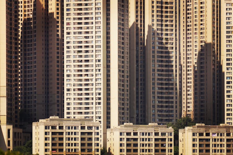 High Apartment Buildings In City