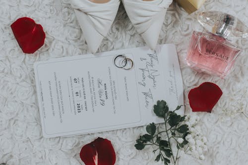 Wedding Rings on Invitation Card