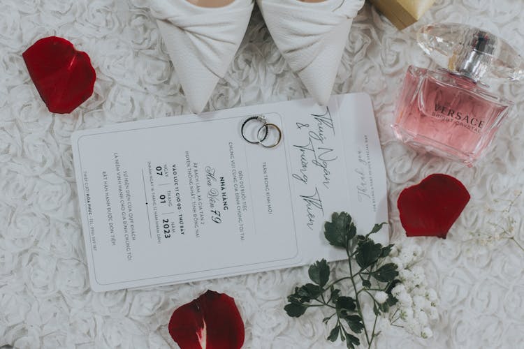 Wedding Rings On Invitation Card