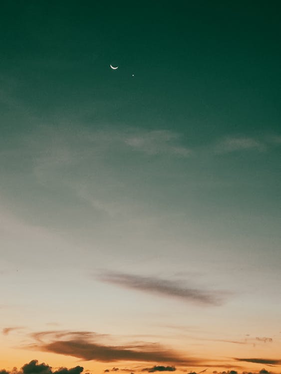 Gratis stockfoto met dageraad, halve maan, maan