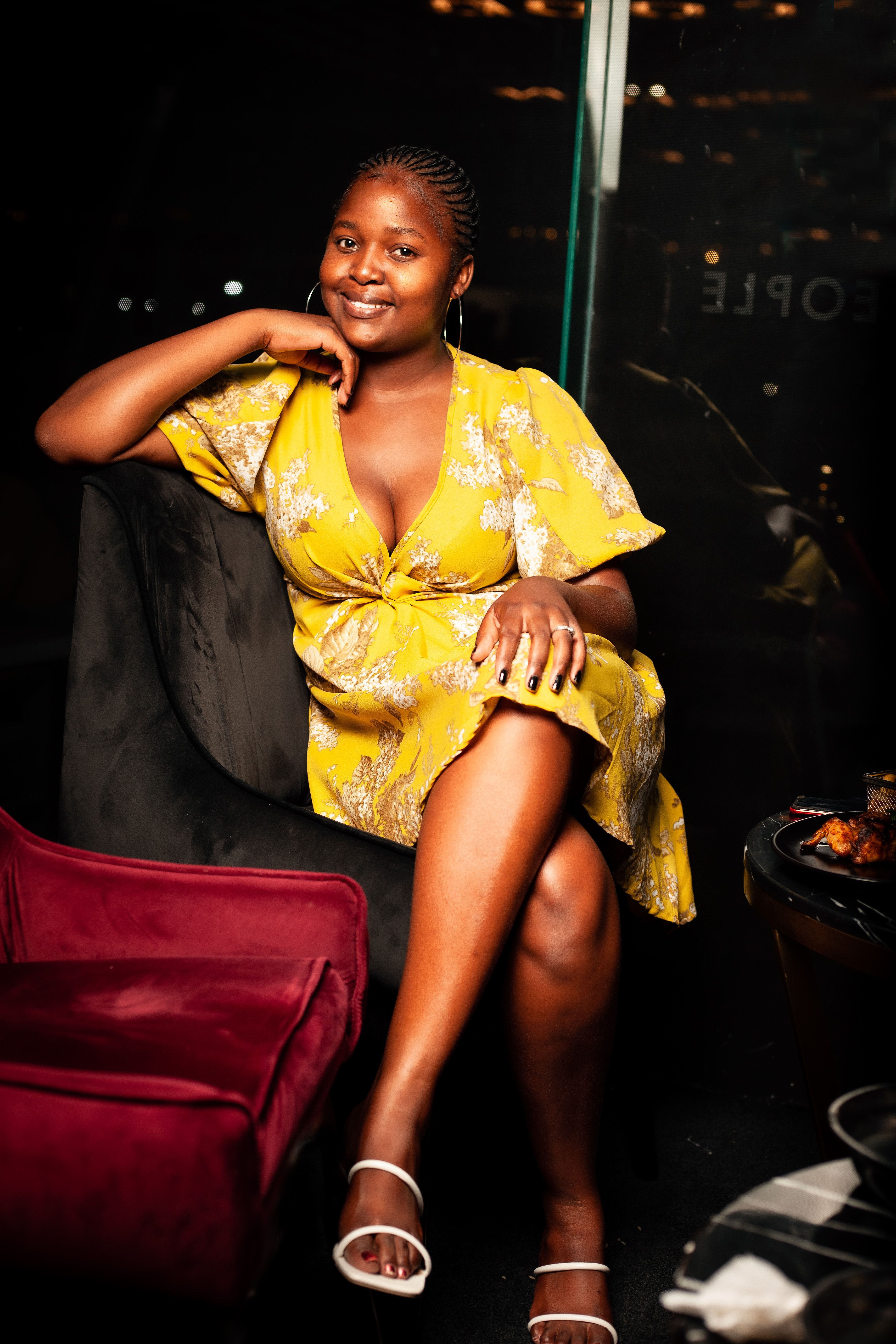 African Woman Posing in Yellow Dress · Free Stock Photo