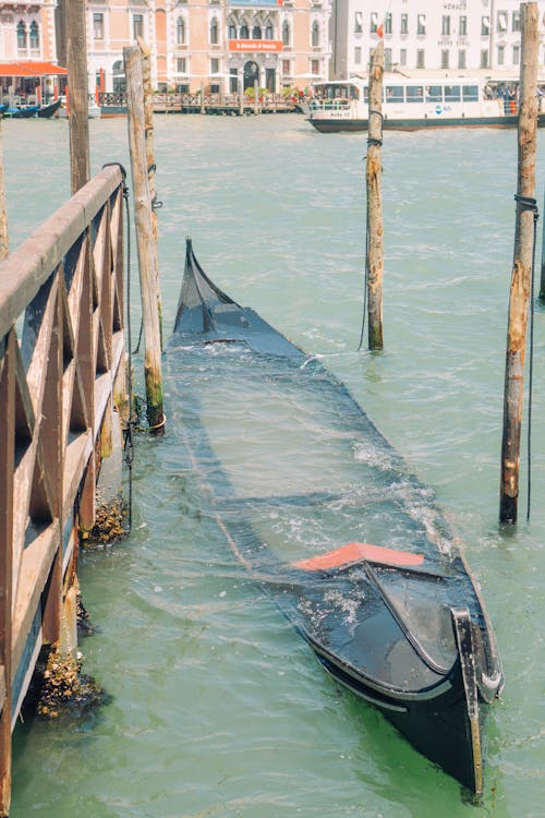 Gondola in Canal in Venice 