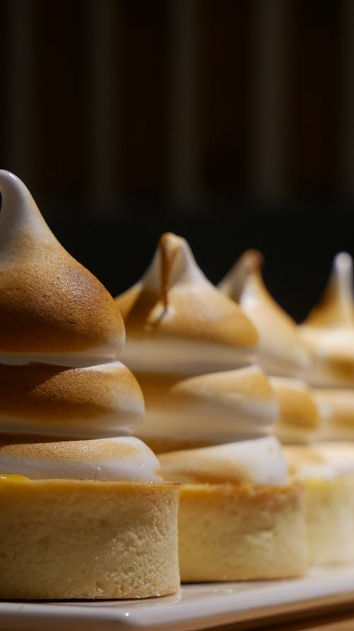 Meringue Cakes in a Bakery 