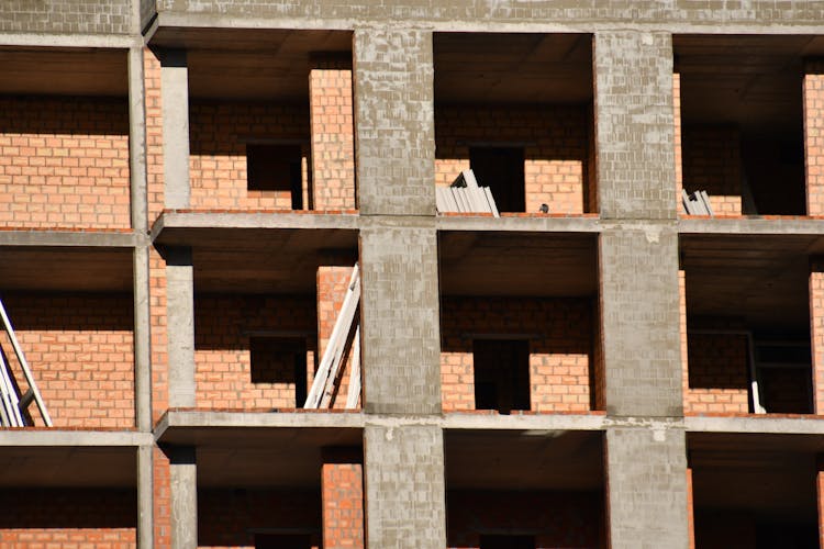 Bricks In A Building During Construction