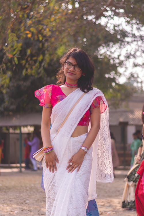 Woman Posing in Traditional Clothing