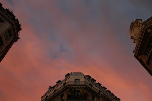 太阳下来, 巴黎, 粉红色的天空 的 免费素材图片