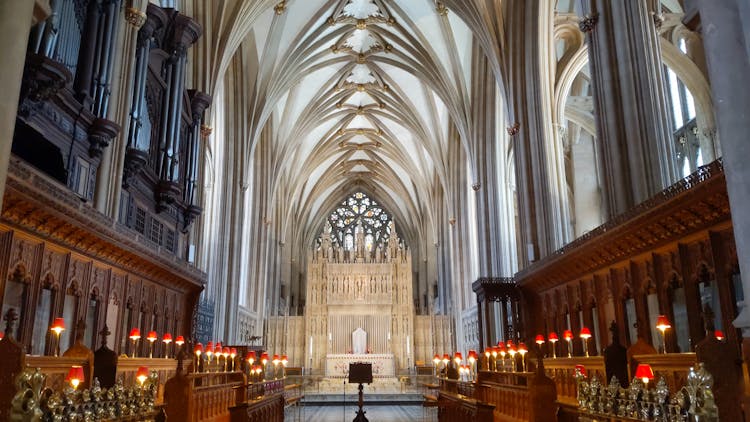 Ornamented Altar And Interior Of Cathedral