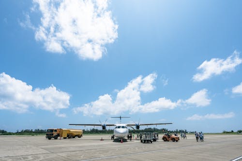 An Airplane on an Airport under Blue Sky 