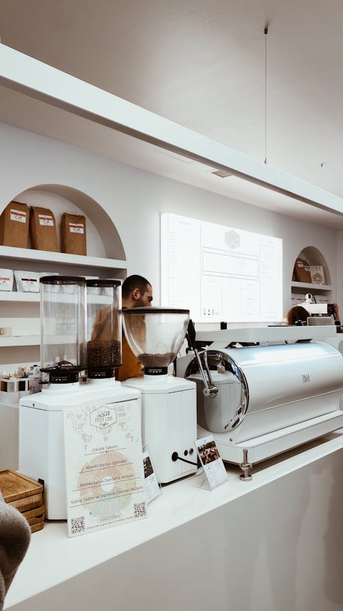 Man Working in Coffee Shop