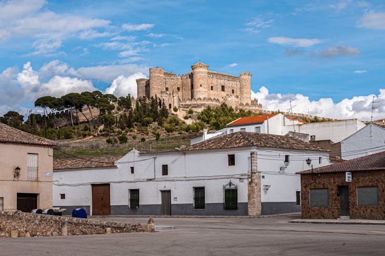 Castle Of Belmonte On The Hill Of San Cristobal In Belmonte Village In Spain 