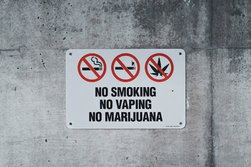 A Sign Forbidding Smoking Attached to a Wall 