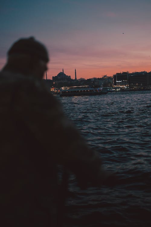 Ferry at the Coast of Istanbul at Dusk