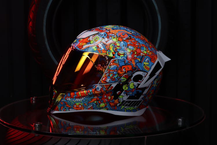 A Helmet With A Pattern