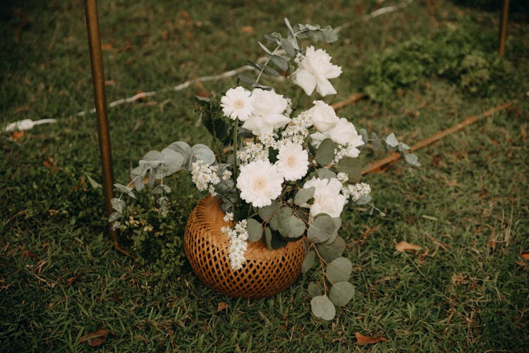 Close Up Of Flowers In A Pot 