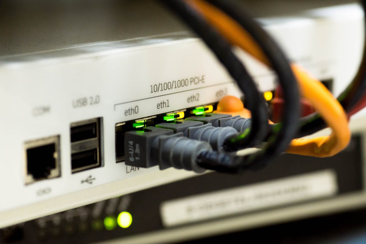 Network cables in data center - cloud infrastructure