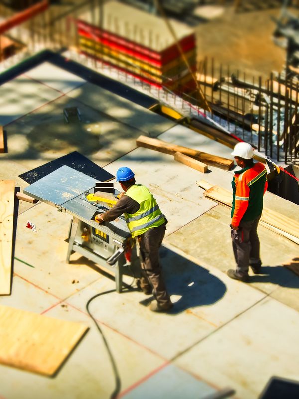 Construction materials on a building site