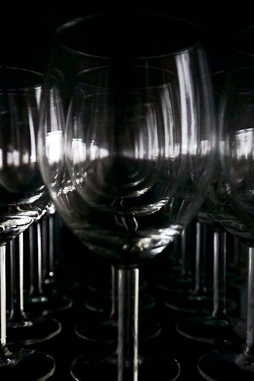 Empty Glasses in Black and White