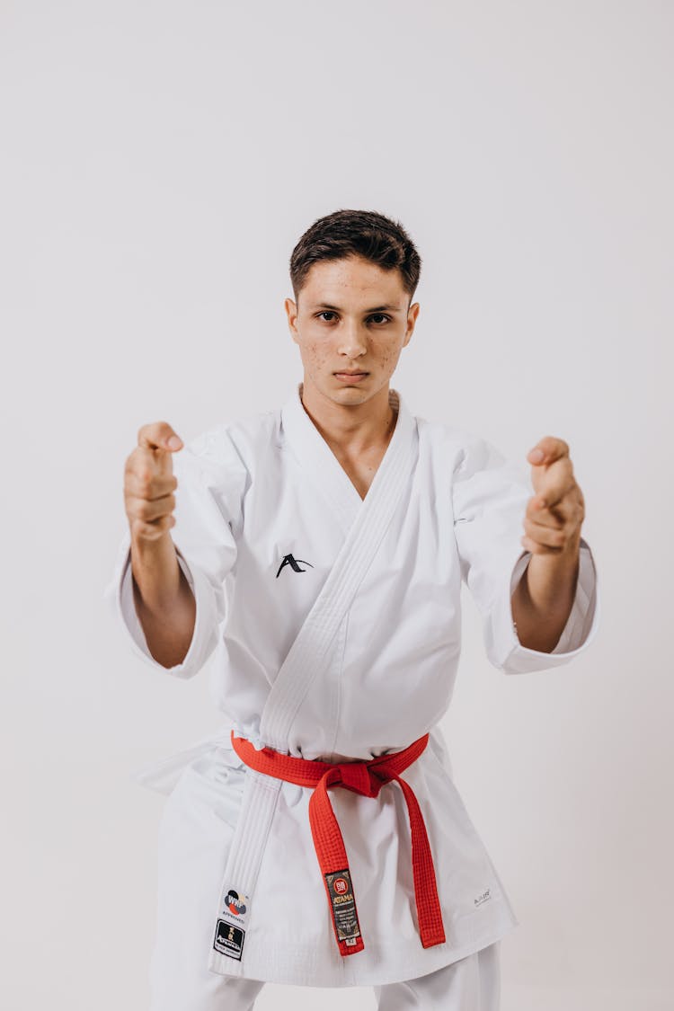 Karate Student In Martial Art Pose