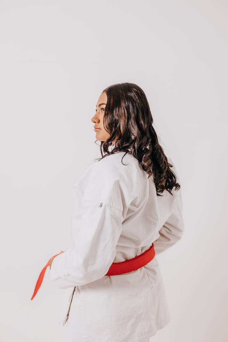 Karate Student Wearing Orange Belt