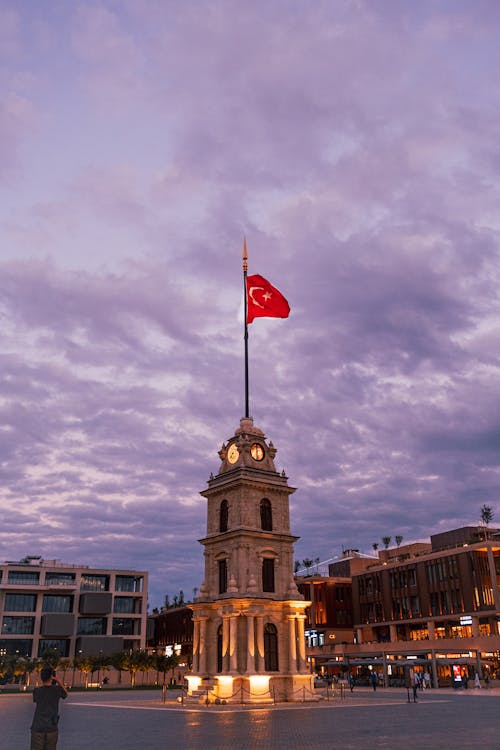 Historical Clock Tower in Tophane Square, Istanbul, Turkey