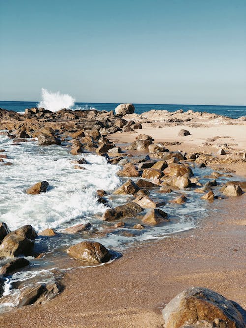 Waves Crashing on a Rocky Shore