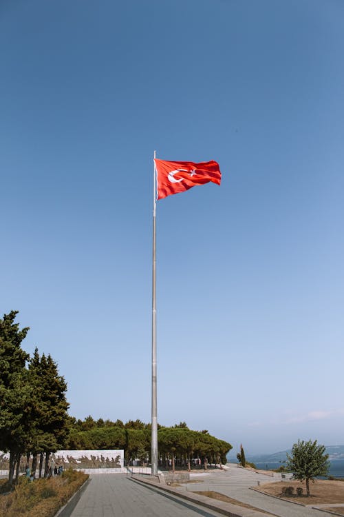 Clear Sky over Turkish Flag