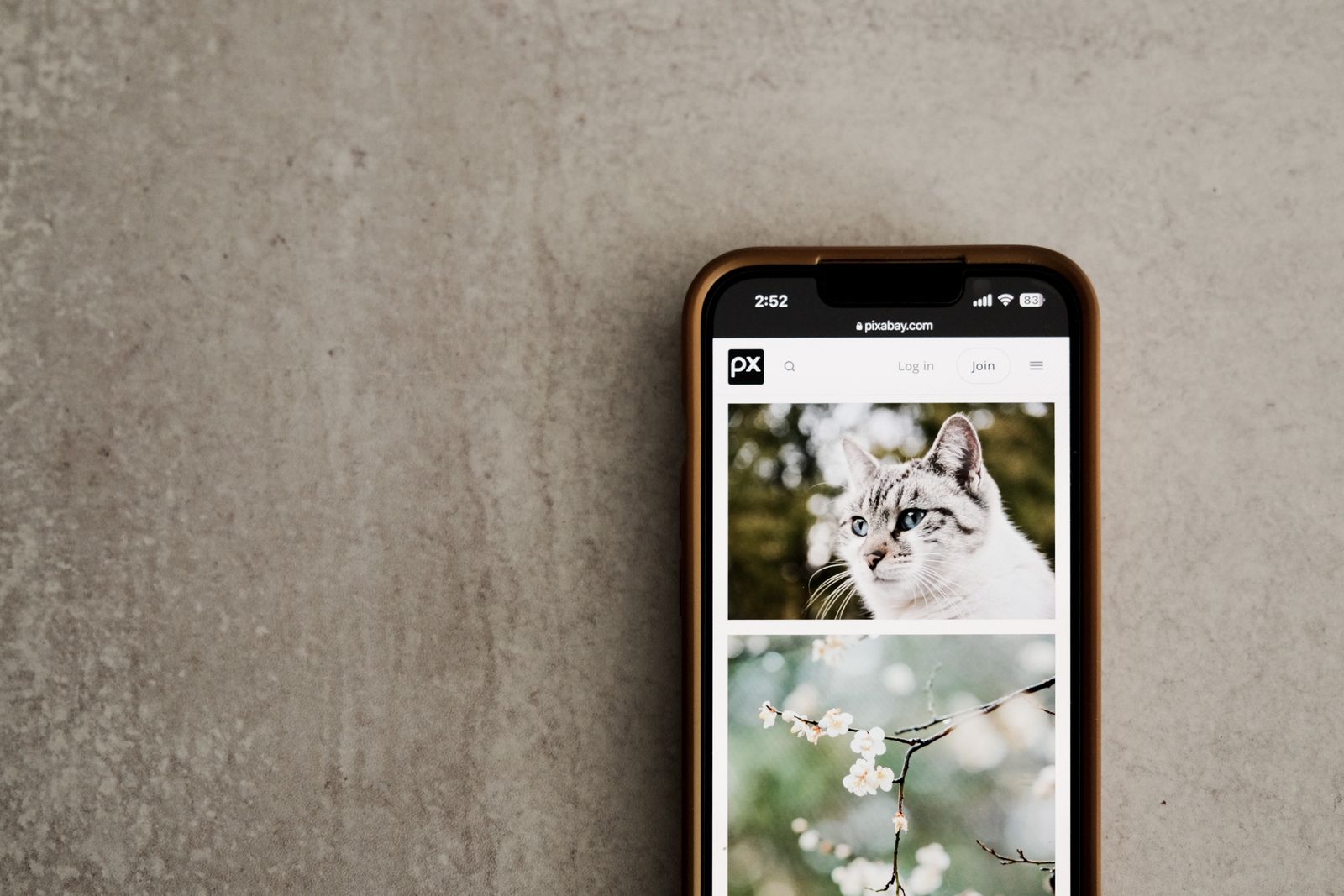A smartphone screen displaying a grid of photos in a gallery app