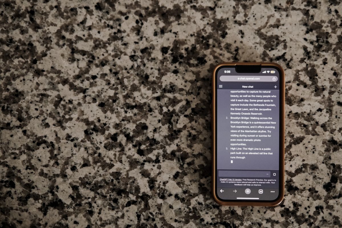 Chat and messaging interface on a smartphone
