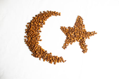 Free Crescent and Star of Coffee Beans Stock Photo