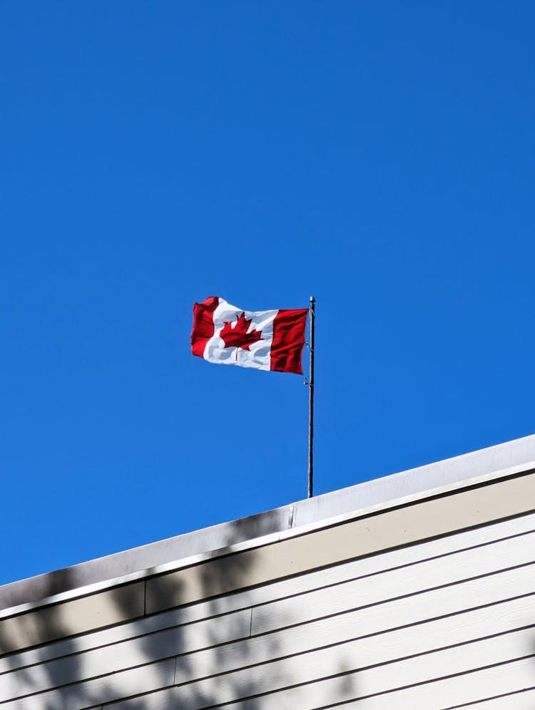 Flag Of Canada On Roof